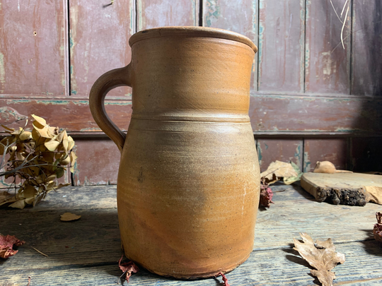 Antique/French Stoneware Rillettes Salt Glazed Storage Rustic Pot Jar French Decor Vintage Utensil