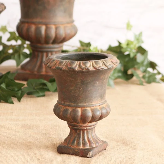 Urn Cement Flower Pot 16cm French Vintage Style Concrete Vase Display
