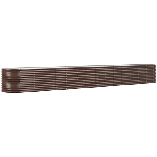 Garden Planter Powder-coated Steel 620x80x68 cm Brown Vidaxl Brown