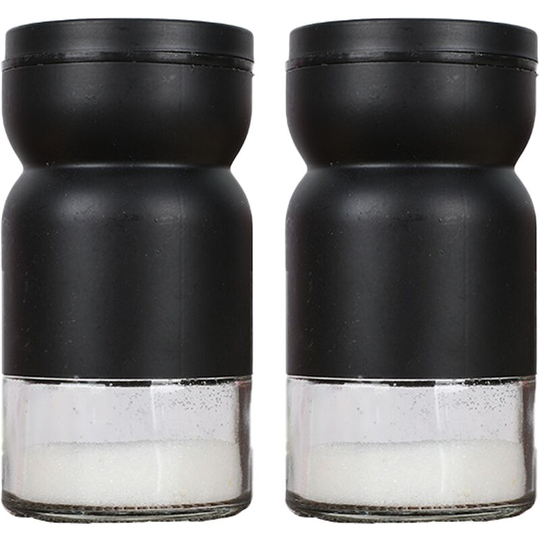 Stainless Steel Glass Seasoning Bottle Seasoning Jar Home Kitchen Cooking Bottle Pepper black