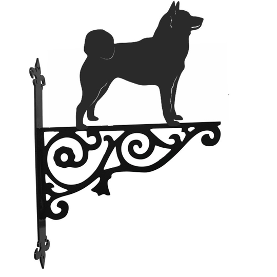Shiba Inu Ornamental Hanging Bracket - Contemporary Basket Wall Mounted Decorative Garden Black