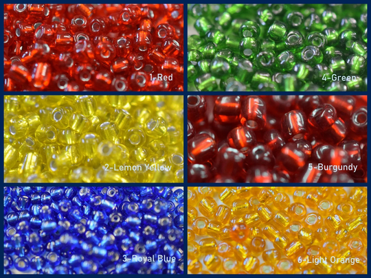 Glass Seed Beads Size 6/0 Sale By Pound Jewelry Making High Quality Color & Cut 6 Different Colors Approximate 3mm-4mm