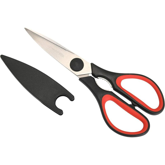 FVO - New Stainless Steel Professional Kitchen Scissors, Multi-Use Kitchen Scissors with Non-Slip Handle and Lid for Chicken Poultry Fish Meat