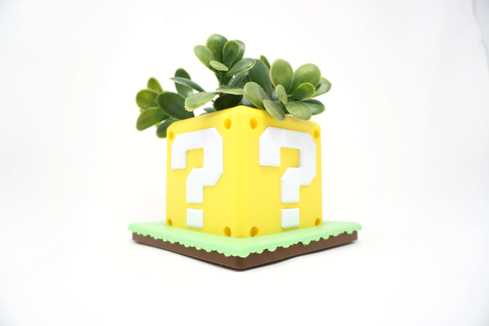 Super Mario Bros Question Block Planter| Flower Pot | Planter Office Decor Home
