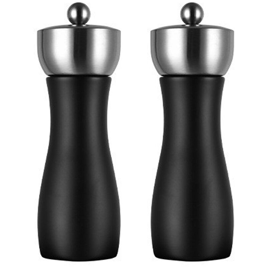 Pesce - Salt and Pepper Grinders Refillable Set,Solid and Durable Salt Grinders Suited for Sea Salt,Peppercorn 6 inch color box