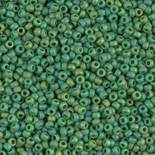 Miyuki Seed Beads 11/0 Matted Opaque Green Ab , 0411Fr-New