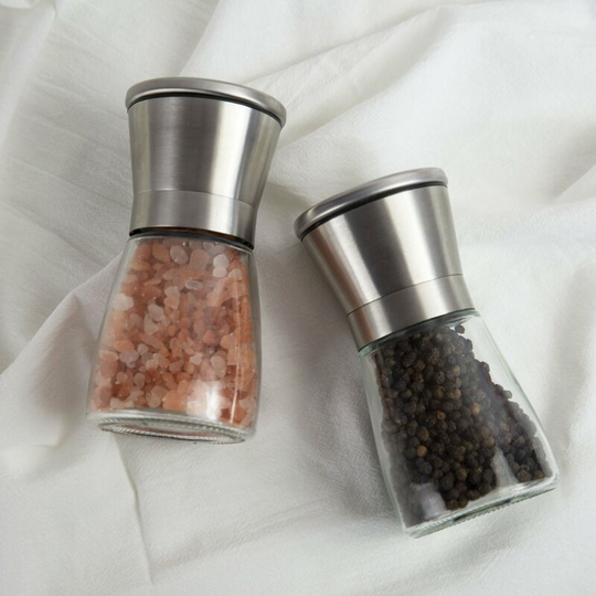 Manual Salt and Pepper Grinder with Adjustable Ceramic Grinder - Salt and Pepper Shaker Set, Refillable Spices | Salt and Pepper Shakers - Grinding