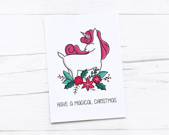 Happy Christmas Card | Merry Unicorn