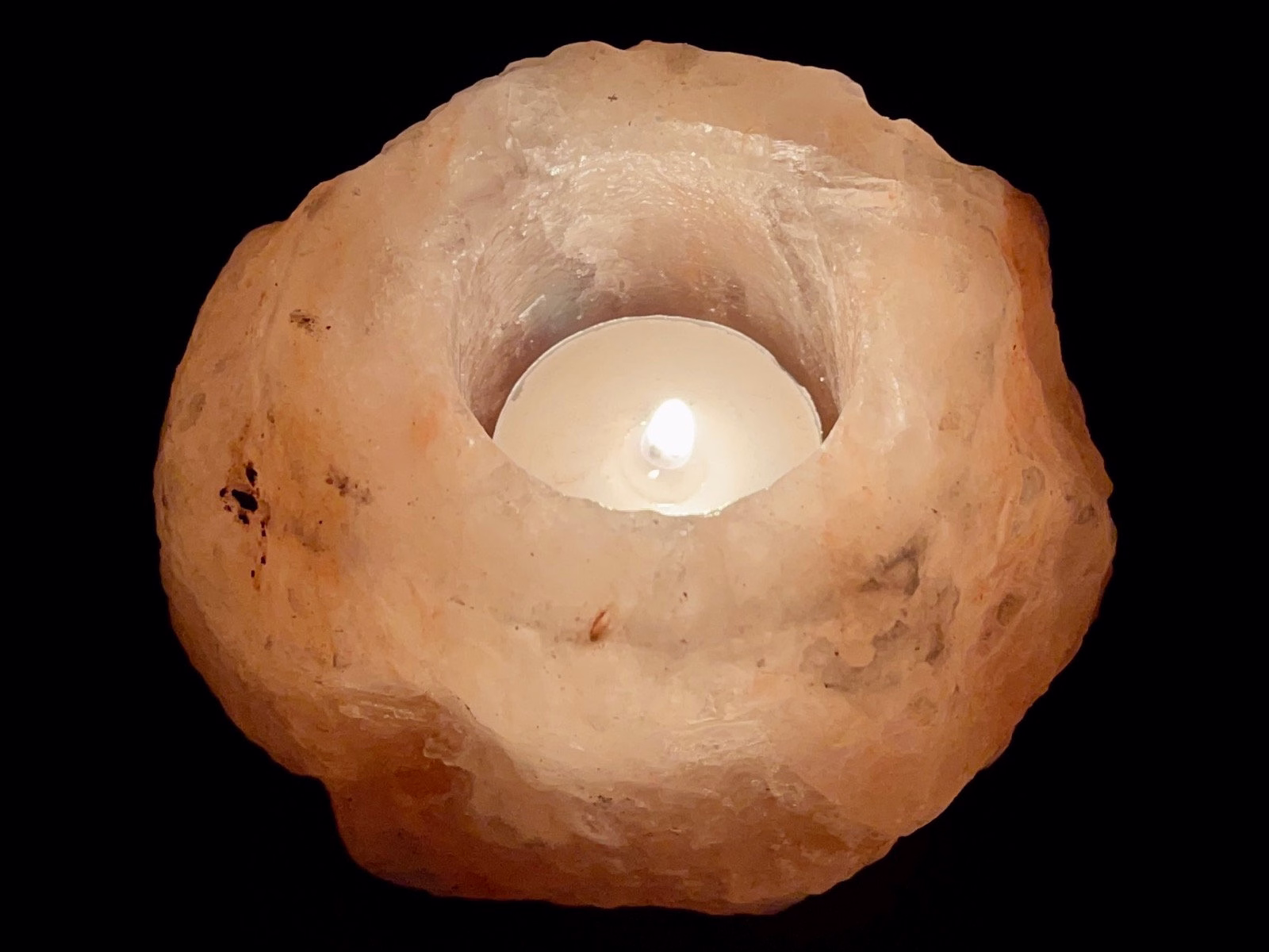 Spiritual Himalayan Salt Candle Holder Rough Healing Mineral Crystal Sp3209
