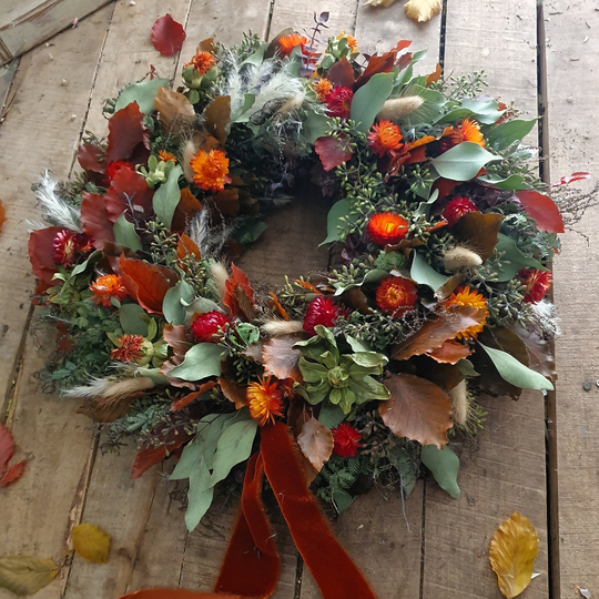 Large Autumn Wreath/Seasonal Wreath/Rustic/Dried Flowers/Festive Florals/Christmas Decor/Christmas Wreath/Christmas Gift