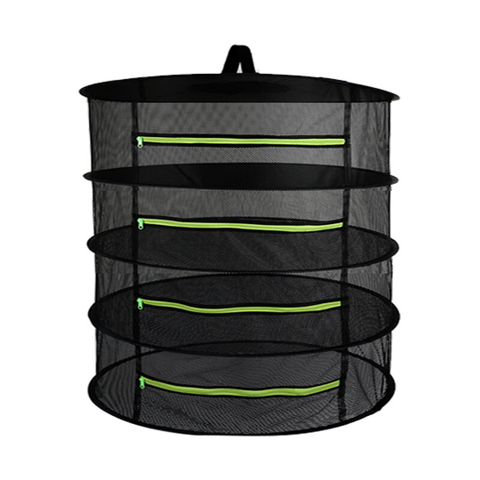 Hanging Basket 4 Layers with Zipper Folding Dry Rack Herb Drying Net Dryer Bag Mesh For Herbs Flowers Buds Plants,model:Green 4-layer - model:Green
