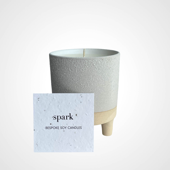 Spark Candles Sunshine [Saffron + Cedar Bergamot] Premium Hand Poured Scented Soy Candle Matchbox [Includes Seed Paper To Grow Flowers]