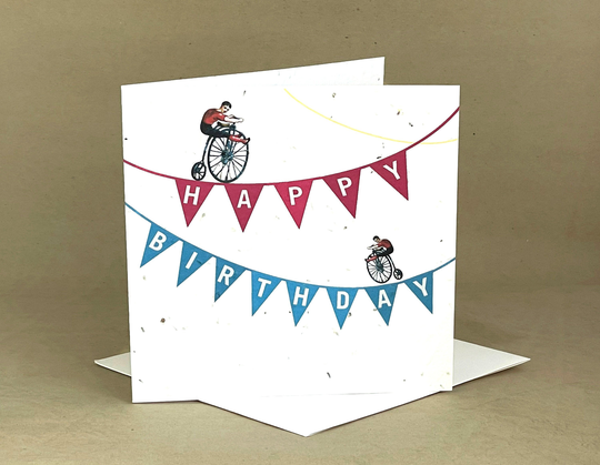 Plantable Eco-Friendly Seeded Card/Happy Birthday .... Vintage Circus