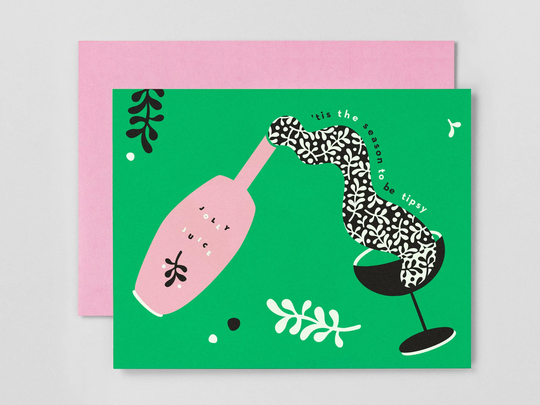 Tis The Season To Be Tipsy | On Jolly Juice Holiday Card My Darlin' X Etsy Match.com #singlesgreetings Collaboration