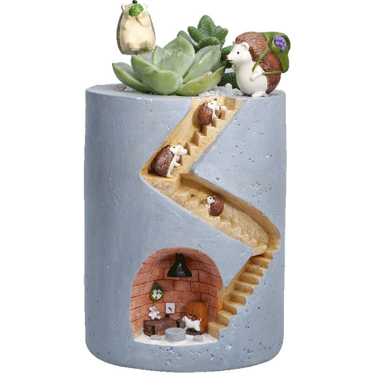 Creative Resin Flower Pots Rural Garden Plant Decoration Hedgehog