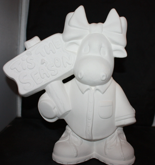 Ceramic Tis The Season Moose - Paint Your Own Bisque