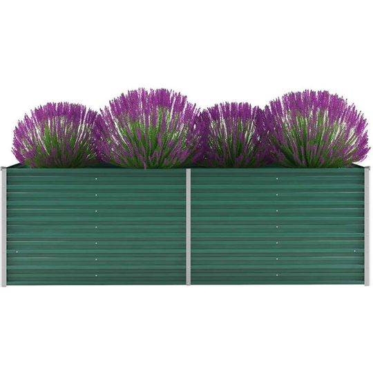 Garden Planter Galvanised Steel 240x80x77cm Green VDTD29021 - Topdeal