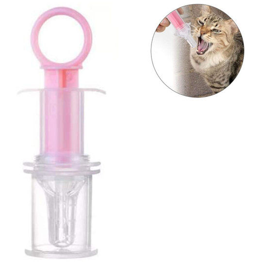 Pet Medicine Feeder, Syringe, Dropper Feeder, Feeding Utensil with Nipple Pacifier, Used for Feeding Potion or Other, pink