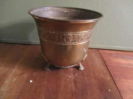 Brass Bowl/Pot Set Footed Vintage Planter