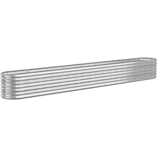 Garden Planter Powder-coated Steel 332x40x36 cm Silver Vidaxl Silver