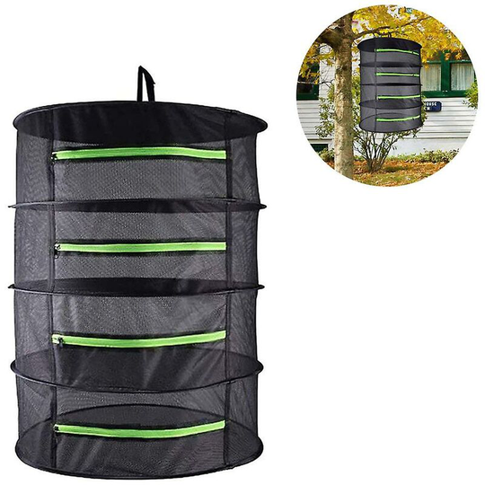 4/6 Layers Mesh Plant Drying Net, Hanging Foldable Net, Black Herbal Drying Net with Zipper, Herbal Drying Rack,Black