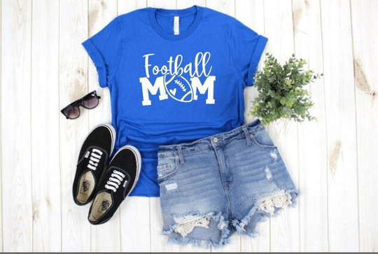 Game Day Heart Football Mom Shirt Tee Name & Number 2022 Homecoming Last Season Senior Flag