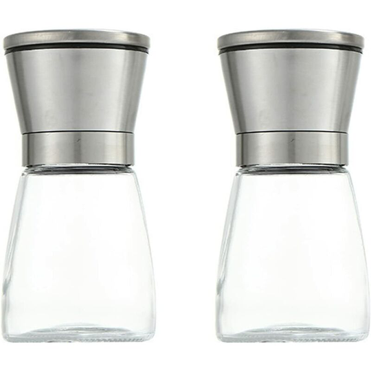 Osqi - Stainless Steel Pepper Mill, Manual Salt and Pepper Mill Spice Mills Salt and Pepper Shaker Herb Spice Grinder Suitable for Coarse Sea Salt,