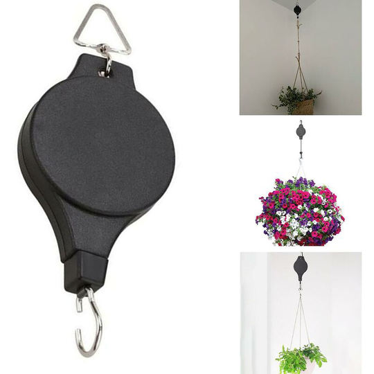 4 Pack Plant Pulley Retractable Plant Hook Pulley Adjustable Plant Hanger Hanging Flower Basket - Thsinde