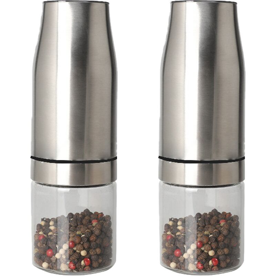 Electric Salt and Pepper Grinder Set - Gravity Salt and Pepper Grinder Set Automatic Battery Operated Stainless steel