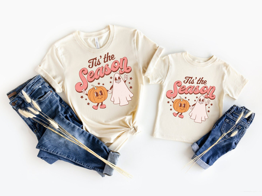 Tis The Season Matching Halloween Shirt, Graphic Tee, Toddler Kid Shirt, Womens Halloween, Mommy Me Family Baby Halloween