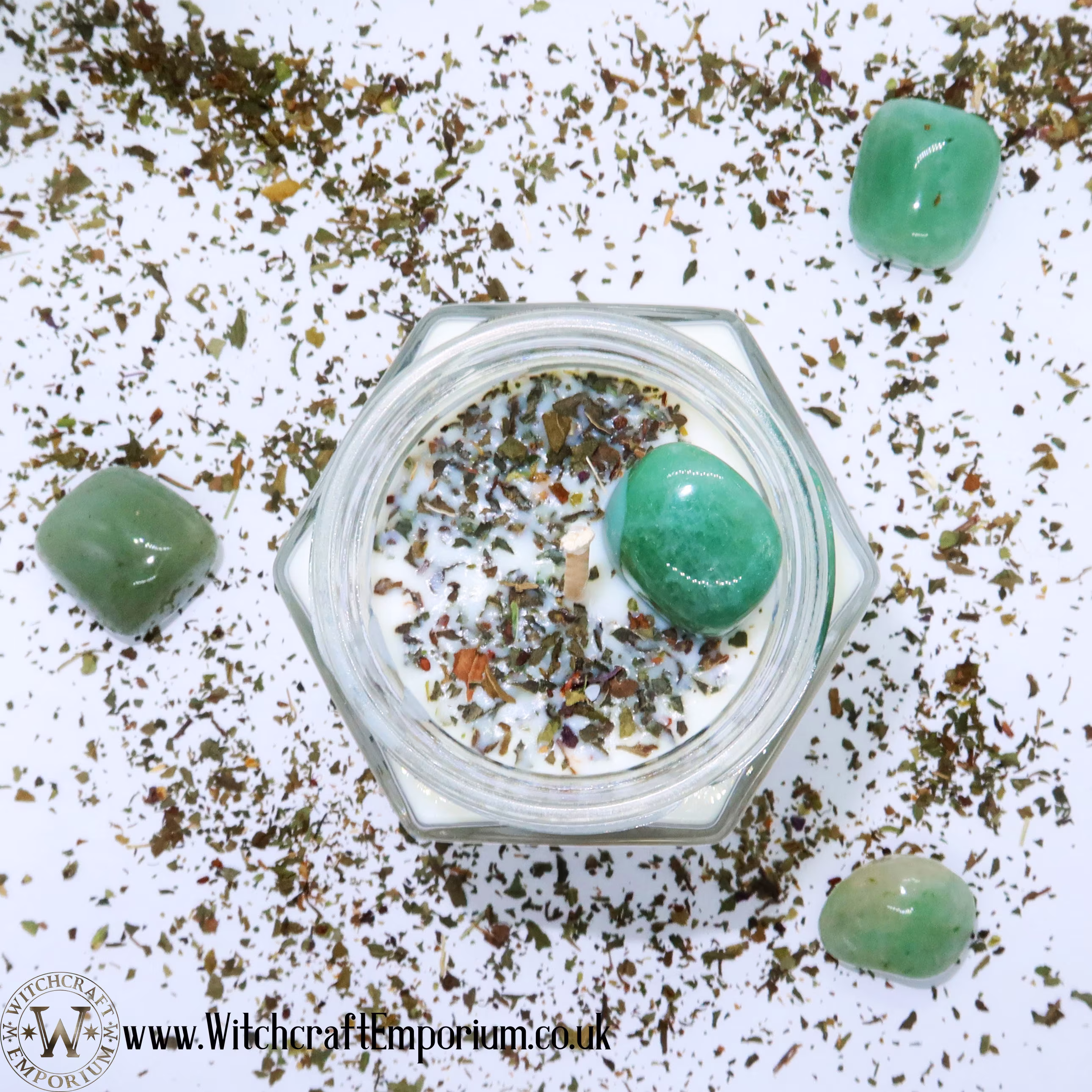 Wealth Ritual Jar Candle - Vegan Magic Pagan Wicca Spell Organic Natural