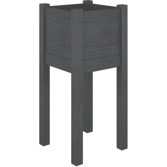 Vidaxl - Garden Planter Grey 31x31x70 cm Solid Pinewood Grey