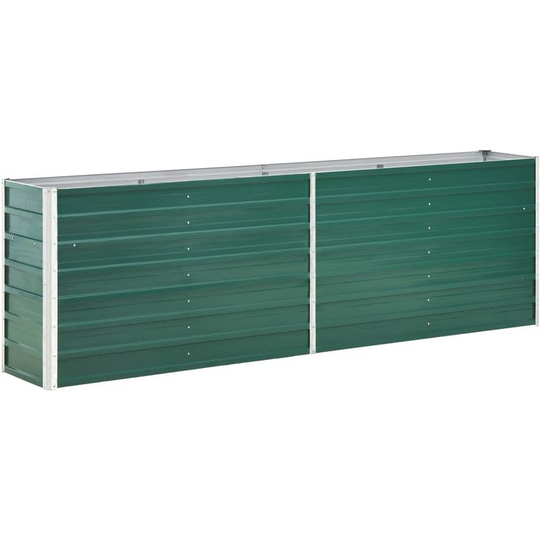 Hommoo - Garden Planter Galvanised Steel 240x40x77 cm Green VD30190