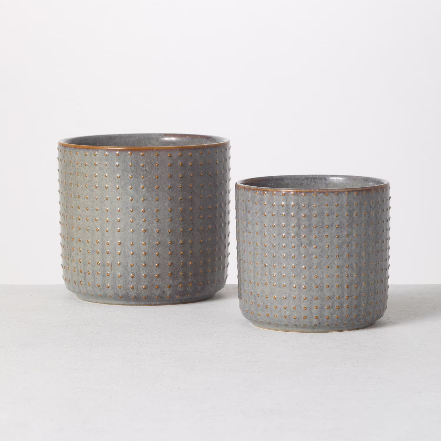 Set | Hobnail Ceramic Planters 6" & 5