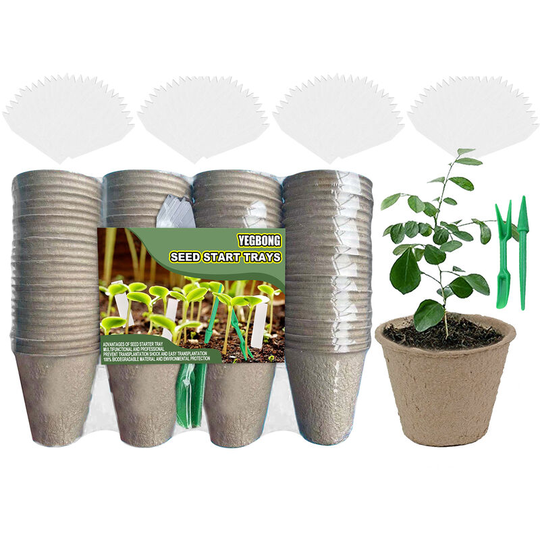 Seed Growing Seed Trays Seed Pots Kit Biodegradable Paper Pots for Planting Seeds Seedling Cup Organic Plant Starter Kit with Plant Labels