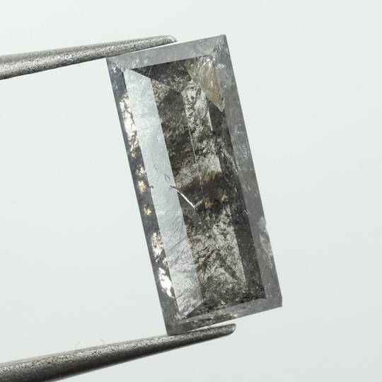 1.25 Ct Baguette Shape Natural Loose Diamond Fancy Black Gray | Salt & Pepper Color Use For Jewelry I3 Clarity On6-95
