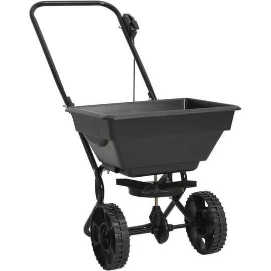 Walk Behind Salt Spreader pvc and Steel 92x46x70 cm 15 l - Black