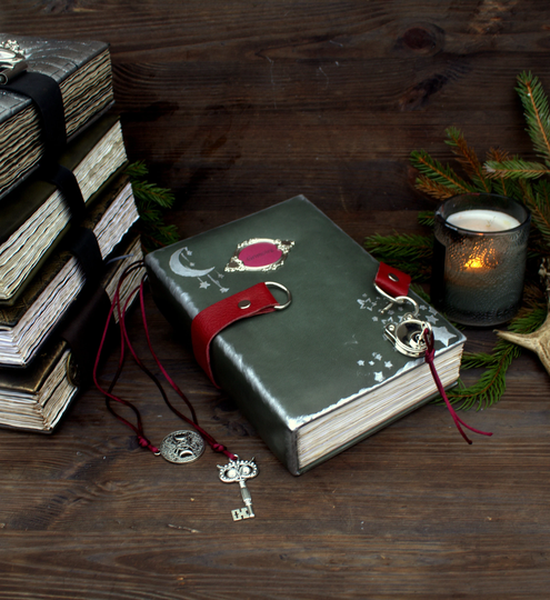 Grimoire For The Green Forest Witch, Leather Practical Magic Style Herb, Book Journal Witch Witchcraft Grimoire, Antique Books, Witch Book
