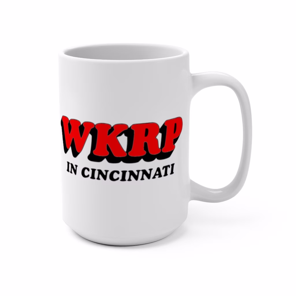 Wkrp in Cincinnati Mug | Logo Call Letters 15Oz Coffee Gift For Fan Great Office