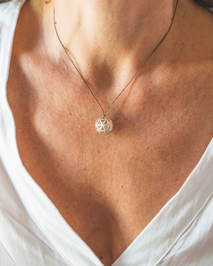 Seed Of Life Pendant, Sacred Geometry Pregnancy Necklace, Mandala 925 Silver Necklace For Women, Meaningful Gifts