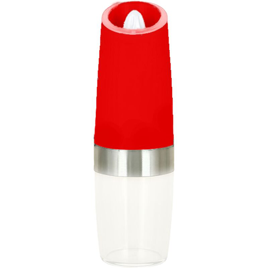 Electric Salt Pepper Grinder: Battery Operated Refillable Automatic Mill Adjustable Coarseness Red