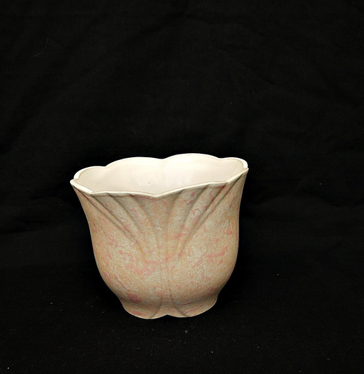 Vintage Ceramic Planer Ornate Indoor Pot Embossed Patterns Marbled Flower
