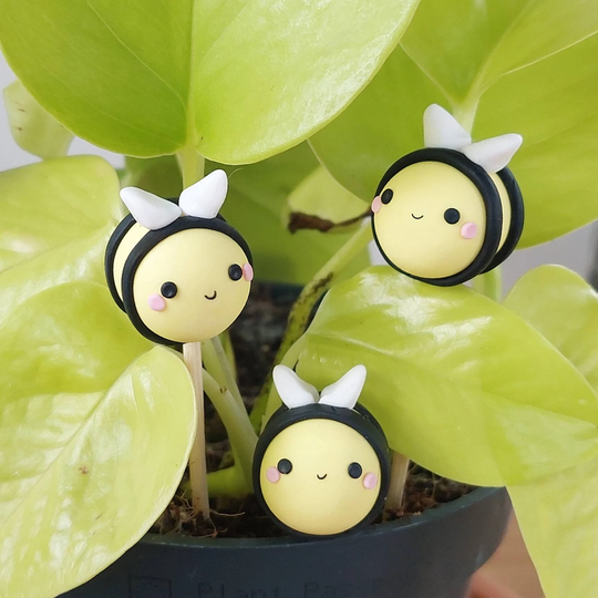 Bumble Bee Plant Pot Accessory, Friend, Pal, House Plants, Garden, Urban Jungle, Cute, Kawaii, Handmade, Spring, Honey, Clay, Bug, Animal