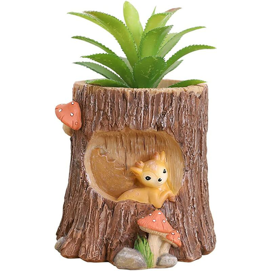 4 Inch Hanging Succulent pots with Drainage Holes, Unbreakable Small Plant Pots-Plants Not Included (Deer)