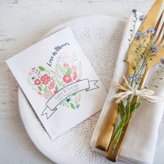 10 Love in Bloom Personalised Seed Packet Favours