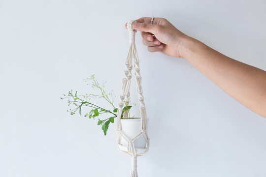 Minimalist Macrame Plant Hanger, Lovely Mini Simple Pot Holder For Indoor & Outdoor, Boho Decor, Vase Hanger, Sale