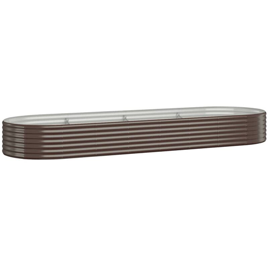 Garden Planter Powder-coated Steel 322x100x36 cm Brown Vidaxl Brown