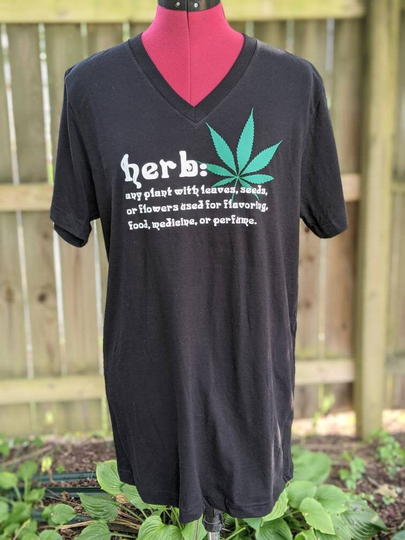 Herb Shirt/Graphic Tshirt Bella V-Neck Short Sleeve