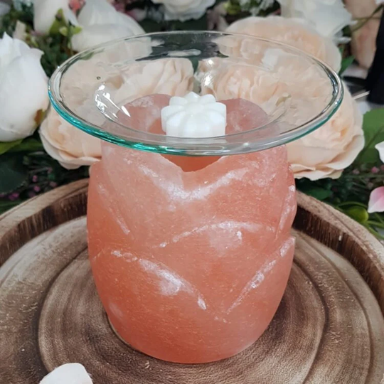 Sale - Himalayan Salt Lotus Carved Oil & Wax Melt Burner