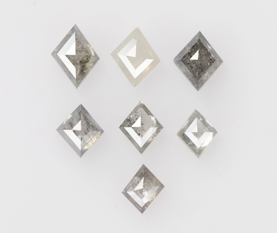 2.15 Ct, 6.1 X 4.5 2.2 Mm, Kite Shape Salt & Pepper Natural Loose Beautiful Diamond, Fancy Antique Diamond Jewelry, Birthstone, R1411